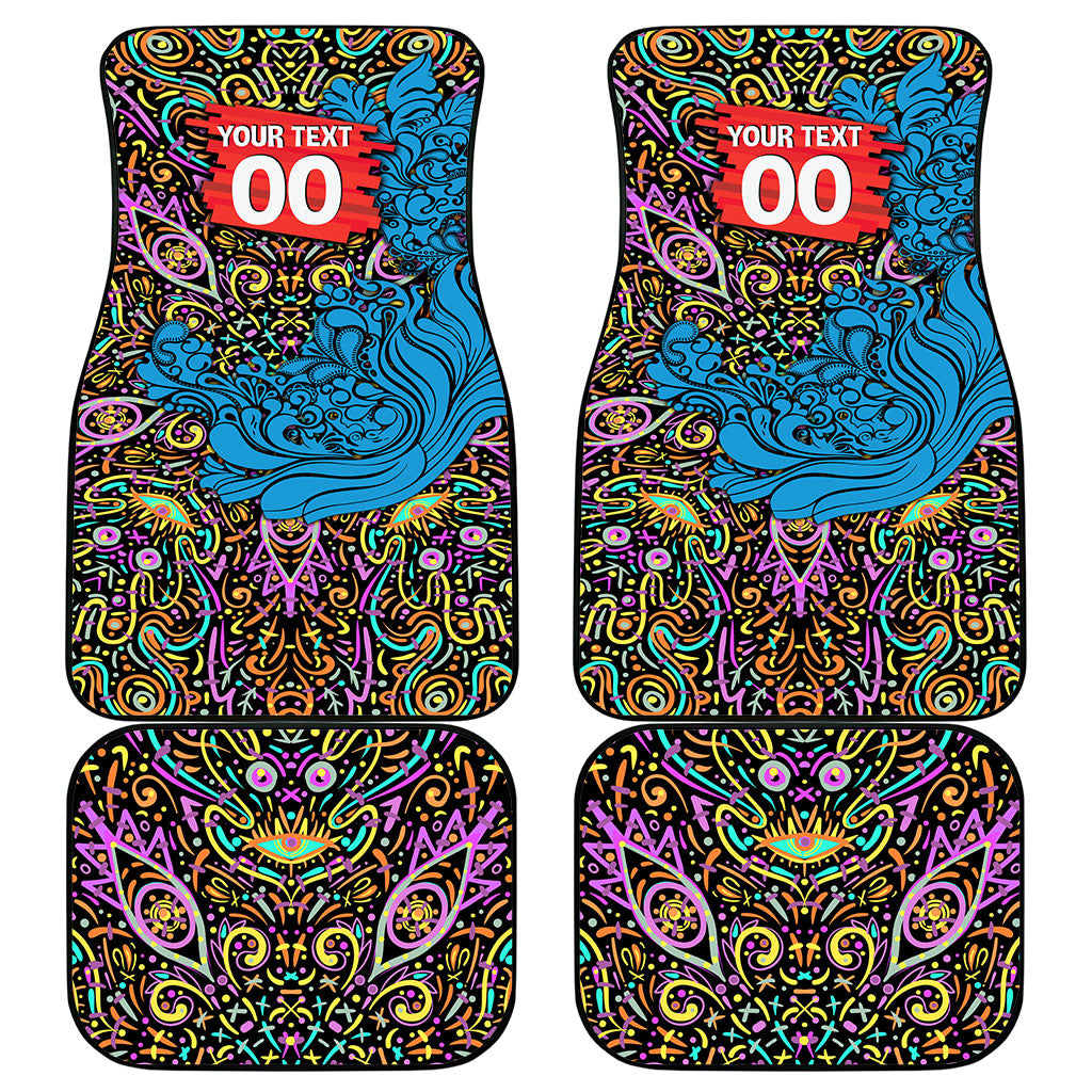 Personalized Adelaide Strikers Car Mats Hippie Psychedelic Pattern Vibrant Mandala Art Style