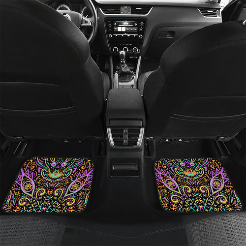 Personalized Adelaide Strikers Car Mats Hippie Psychedelic Pattern Vibrant Mandala Art Style