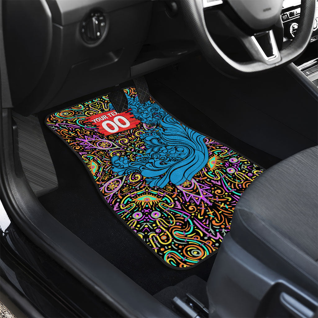 Personalized Adelaide Strikers Car Mats Hippie Psychedelic Pattern Vibrant Mandala Art Style