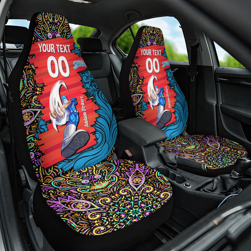 Personalized Adelaide Strikers Car Seat Cover Hippie Psychedelic Pattern Vibrant Mandala Art Style