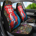 Personalized Adelaide Strikers Car Seat Cover Hippie Psychedelic Pattern Vibrant Mandala Art Style