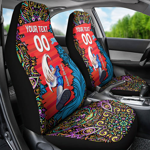 Personalized Adelaide Strikers Car Seat Cover Hippie Psychedelic Pattern Vibrant Mandala Art Style