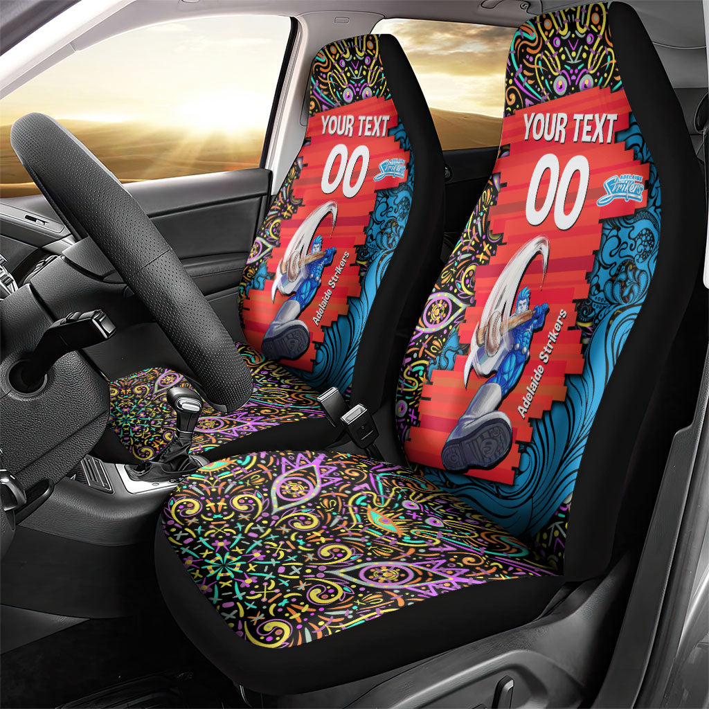 Personalized Adelaide Strikers Car Seat Cover Hippie Psychedelic Pattern Vibrant Mandala Art Style