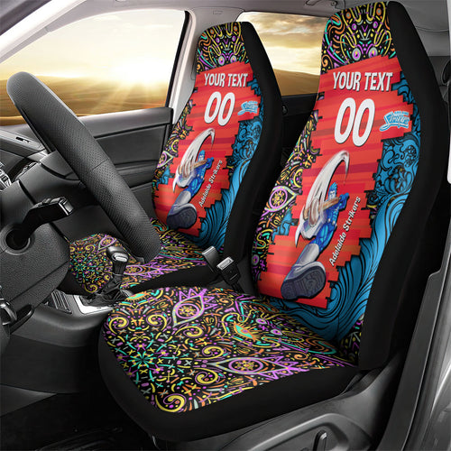 Personalized Adelaide Strikers Car Seat Cover Hippie Psychedelic Pattern Vibrant Mandala Art Style