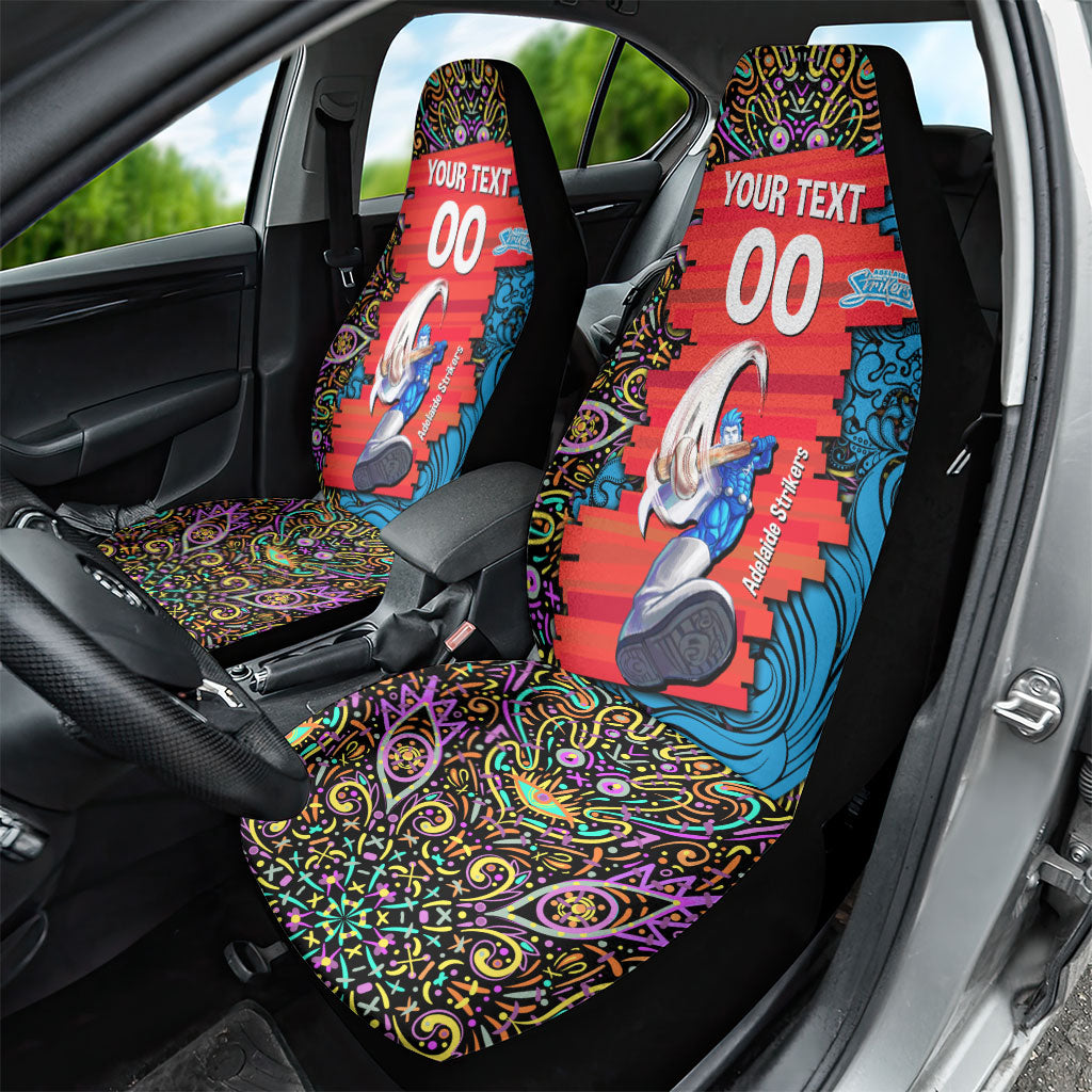 Personalized Adelaide Strikers Car Seat Cover Hippie Psychedelic Pattern Vibrant Mandala Art Style