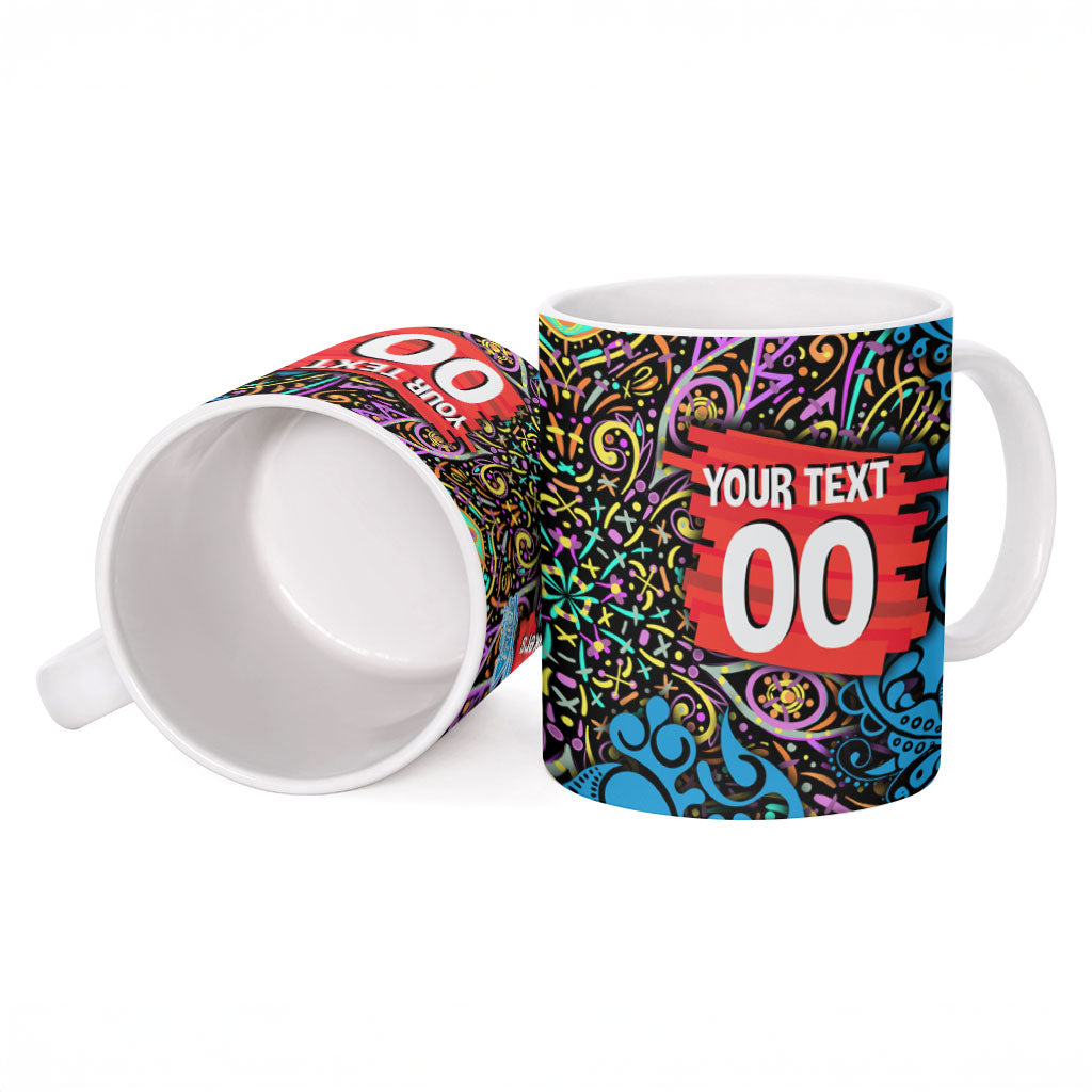 Personalized Adelaide Strikers Ceramic Mug Hippie Psychedelic Pattern Vibrant Mandala Art Style