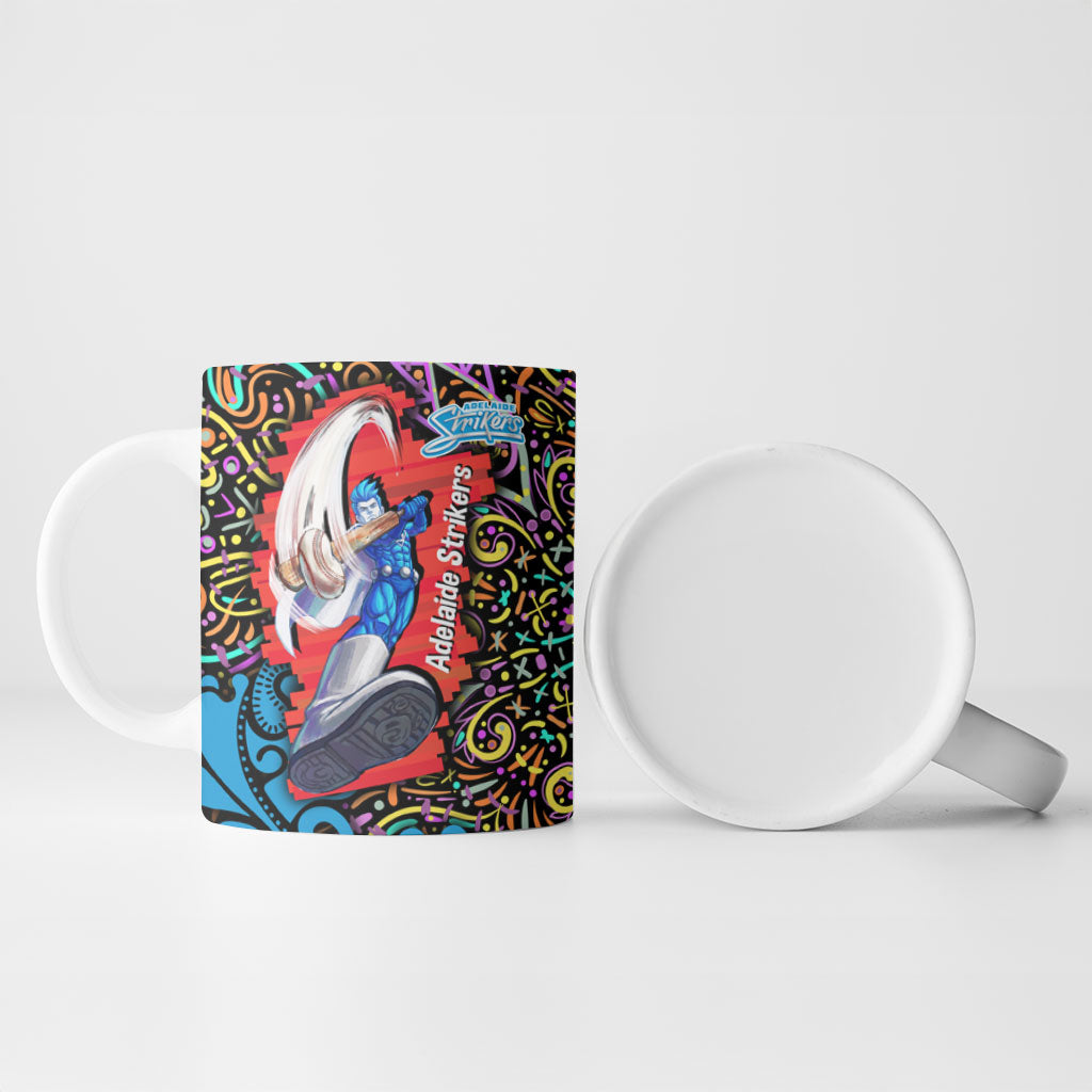Personalized Adelaide Strikers Ceramic Mug Hippie Psychedelic Pattern Vibrant Mandala Art Style