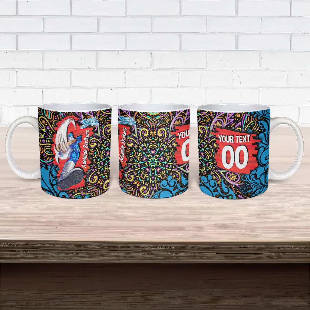 Personalized Adelaide Strikers Ceramic Mug Hippie Psychedelic Pattern Vibrant Mandala Art Style