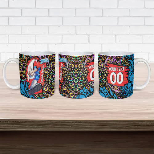 Personalized Adelaide Strikers Ceramic Mug Hippie Psychedelic Pattern Vibrant Mandala Art Style