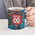 Personalized Adelaide Strikers Ceramic Mug Hippie Psychedelic Pattern Vibrant Mandala Art Style
