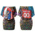 Personalized Adelaide Strikers Couples Matching Off Shoulder Short Dress and Hawaiian Shirt Hippie Psychedelic Pattern Vibrant Mandala Art Style