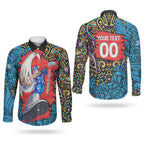 Personalized Adelaide Strikers Couples Matching Short Sleeve Bodycon Dress and Long Sleeve Button Shirt Hippie Psychedelic Pattern Vibrant Mandala Art Style
