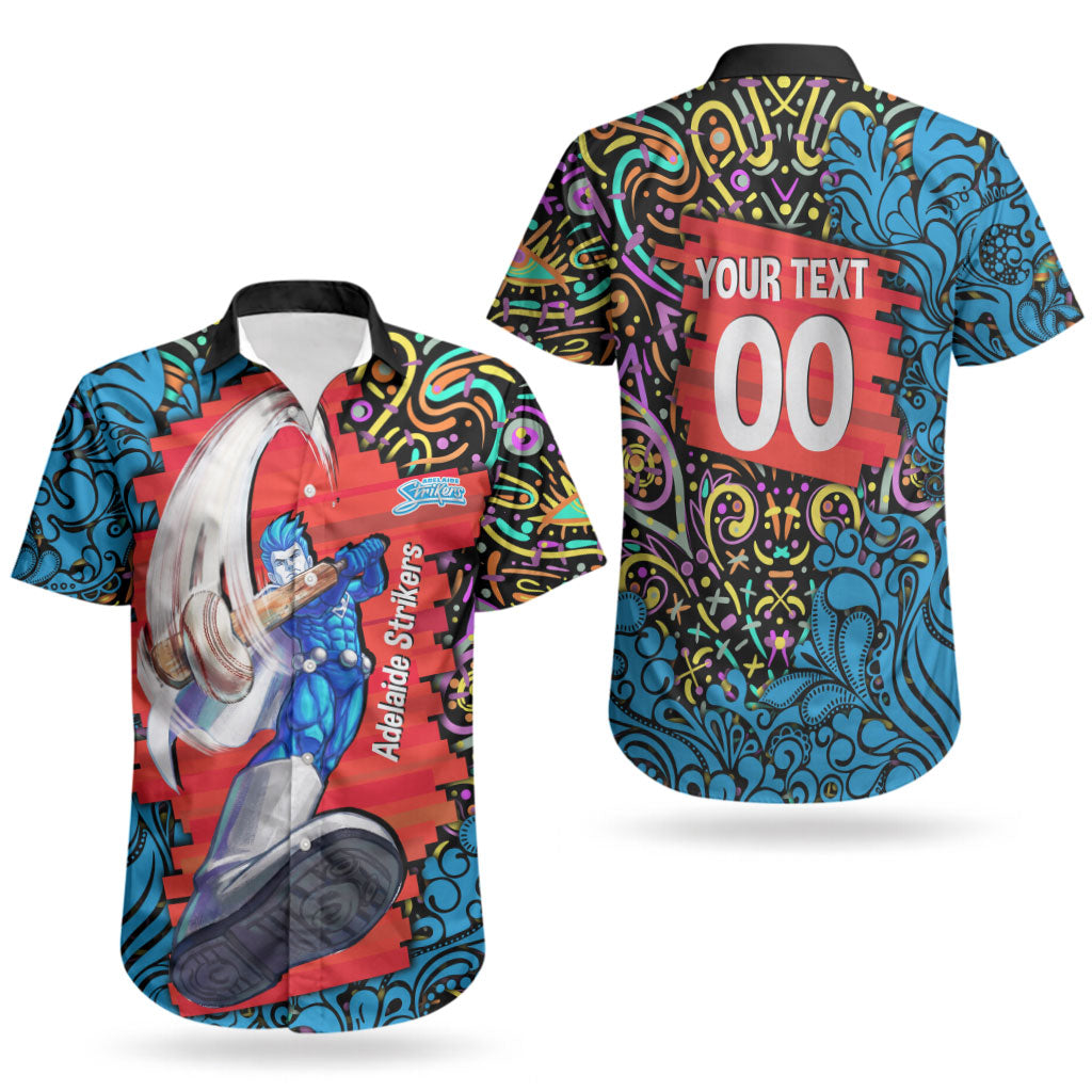Personalized Adelaide Strikers Couples Matching Summer Maxi Dress and Hawaiian Shirt Hippie Psychedelic Pattern Vibrant Mandala Art Style