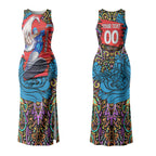 Personalized Adelaide Strikers Couples Matching Tank Maxi Dress and Hawaiian Shirt Hippie Psychedelic Pattern Vibrant Mandala Art Style