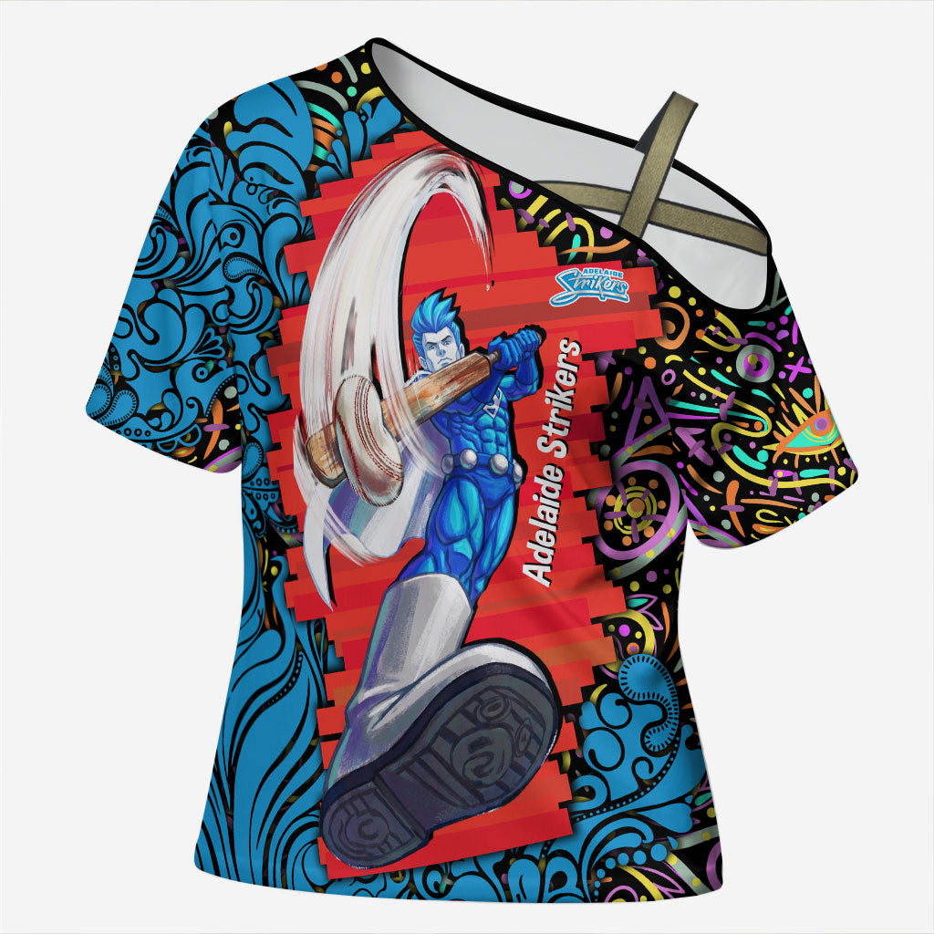 Personalized Adelaide Strikers Cross Shoulder Shirt Hippie Psychedelic Pattern Vibrant Mandala Art Style