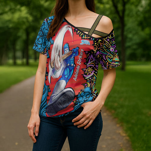 Personalized Adelaide Strikers Cross Shoulder Shirt Hippie Psychedelic Pattern Vibrant Mandala Art Style