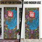 Personalized Adelaide Strikers Door Cover Hippie Psychedelic Pattern Vibrant Mandala Art Style