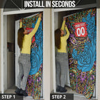 Personalized Adelaide Strikers Door Cover Hippie Psychedelic Pattern Vibrant Mandala Art Style