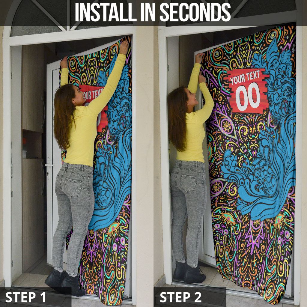 Personalized Adelaide Strikers Door Cover Hippie Psychedelic Pattern Vibrant Mandala Art Style