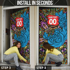Personalized Adelaide Strikers Door Cover Hippie Psychedelic Pattern Vibrant Mandala Art Style