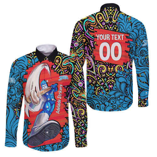 Personalized Adelaide Strikers Family Matching Off Shoulder Short Dress and Hawaiian Shirt Hippie Psychedelic Pattern Vibrant Mandala Art Style