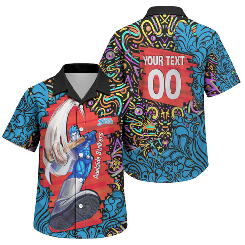 Personalized Adelaide Strikers Family Matching Puletasi and Hawaiian Shirt Hippie Psychedelic Pattern Vibrant Mandala Art Style