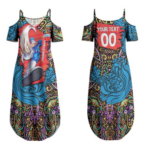 Personalized Adelaide Strikers Family Matching Summer Maxi Dress and Hawaiian Shirt Hippie Psychedelic Pattern Vibrant Mandala Art Style