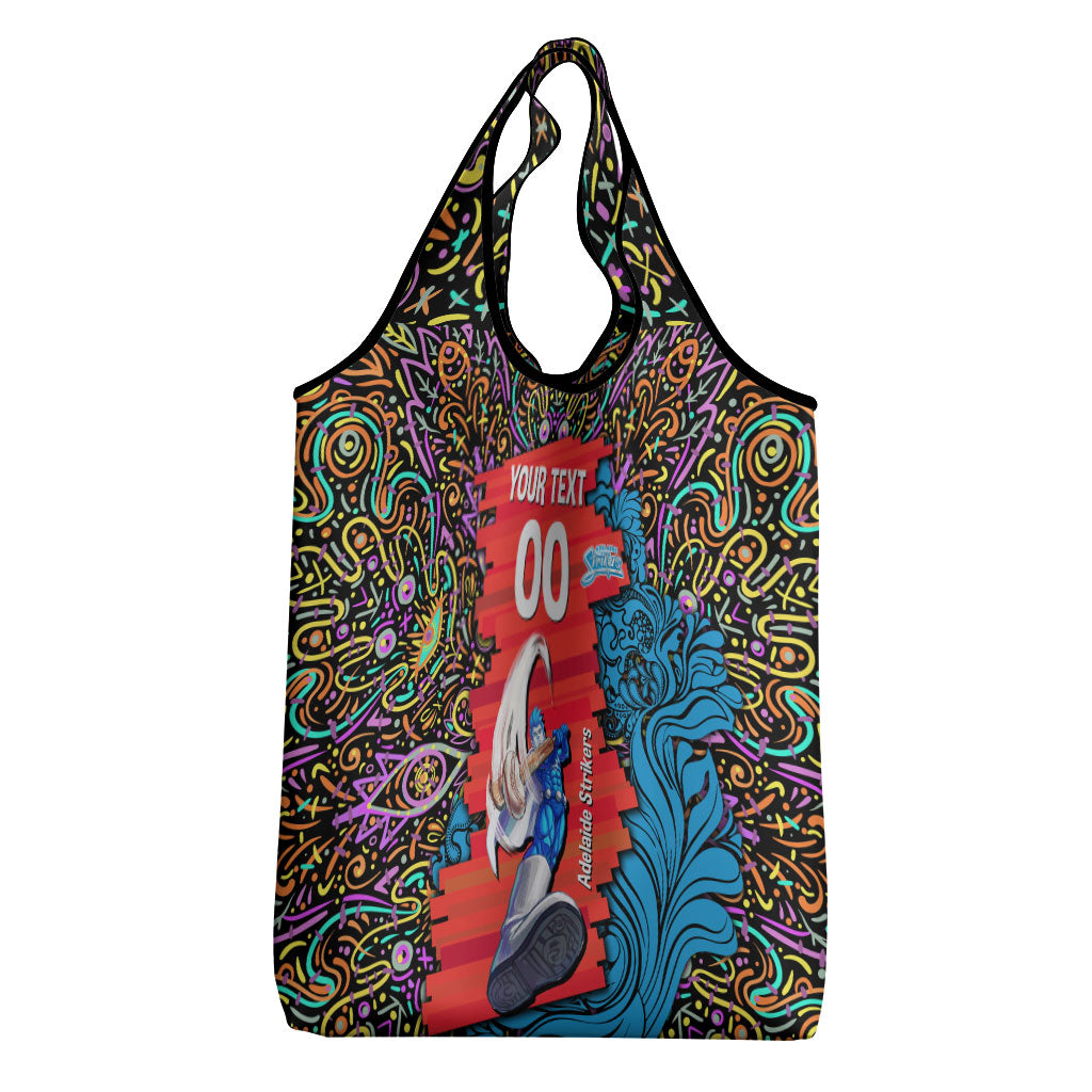 Personalized Adelaide Strikers Grocery Bag Hippie Psychedelic Pattern Vibrant Mandala Art Style