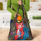 Personalized Adelaide Strikers Grocery Bag Hippie Psychedelic Pattern Vibrant Mandala Art Style