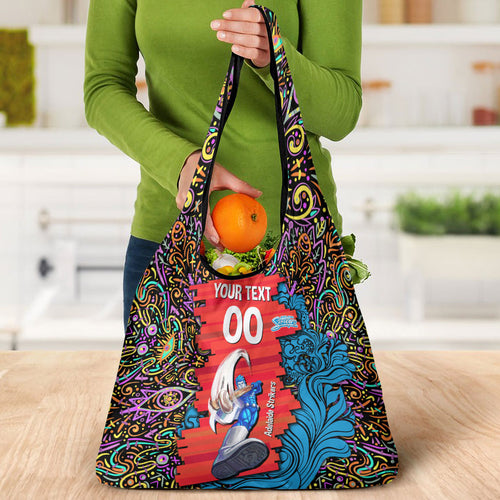 Personalized Adelaide Strikers Grocery Bag Hippie Psychedelic Pattern Vibrant Mandala Art Style