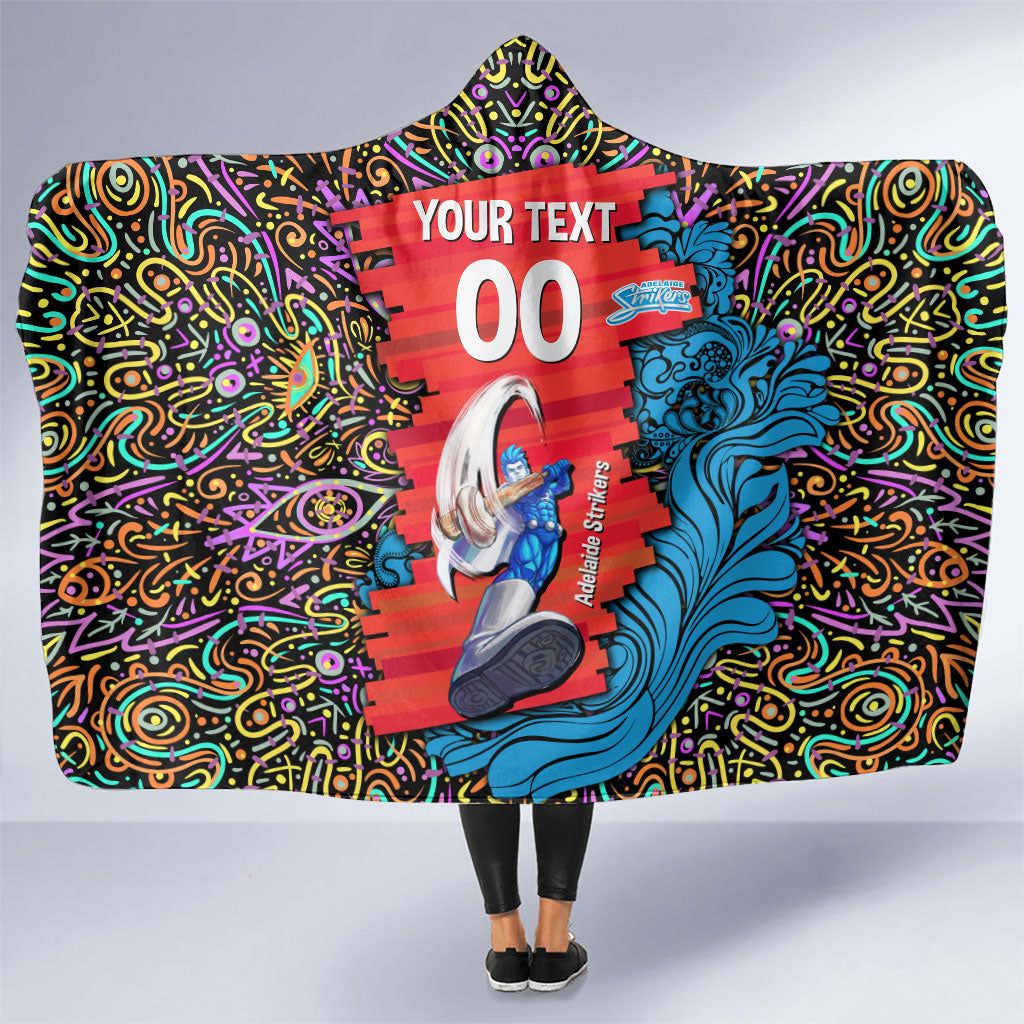 Personalized Adelaide Strikers Hooded Blanket Hippie Psychedelic Pattern Vibrant Mandala Art Style