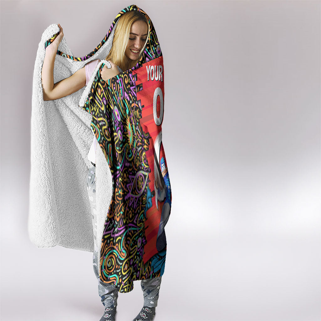 Personalized Adelaide Strikers Hooded Blanket Hippie Psychedelic Pattern Vibrant Mandala Art Style