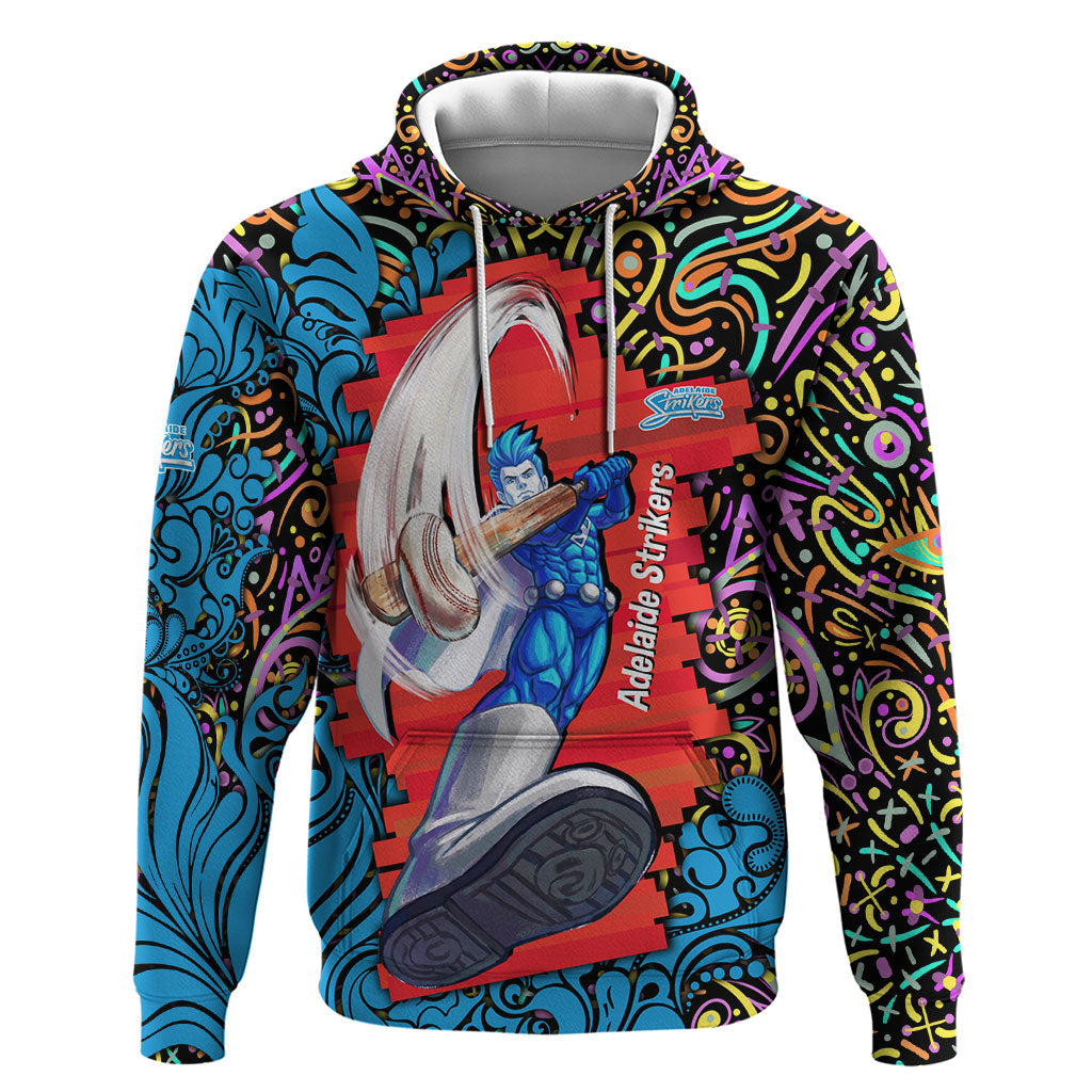 Personalized Adelaide Strikers Hoodie Hippie Psychedelic Pattern Vibrant Mandala Art Style