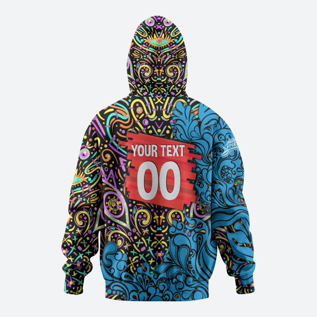 Personalized Adelaide Strikers Hoodie Hippie Psychedelic Pattern Vibrant Mandala Art Style