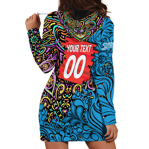 Personalized Adelaide Strikers Hoodie Dress Hippie Psychedelic Pattern Vibrant Mandala Art Style