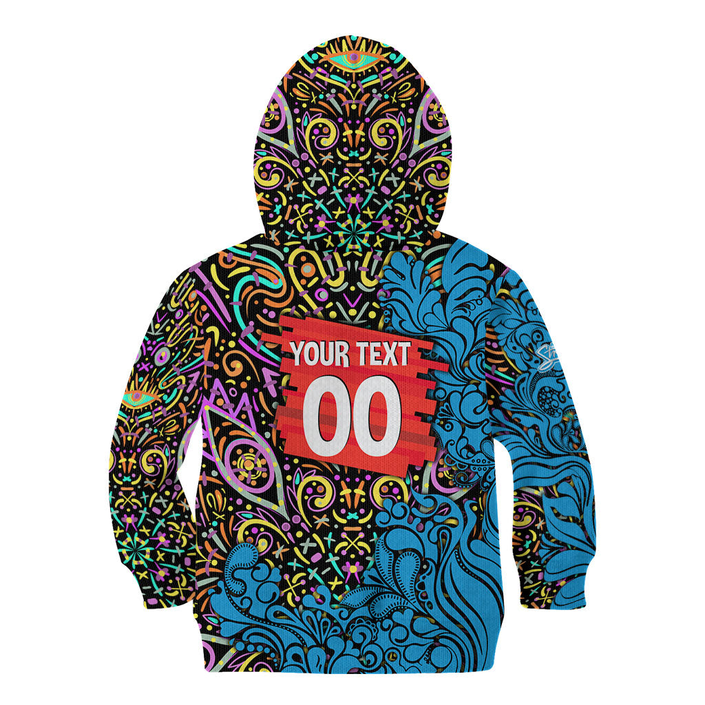 Personalized Adelaide Strikers Kid Hoodie Hippie Psychedelic Pattern Vibrant Mandala Art Style