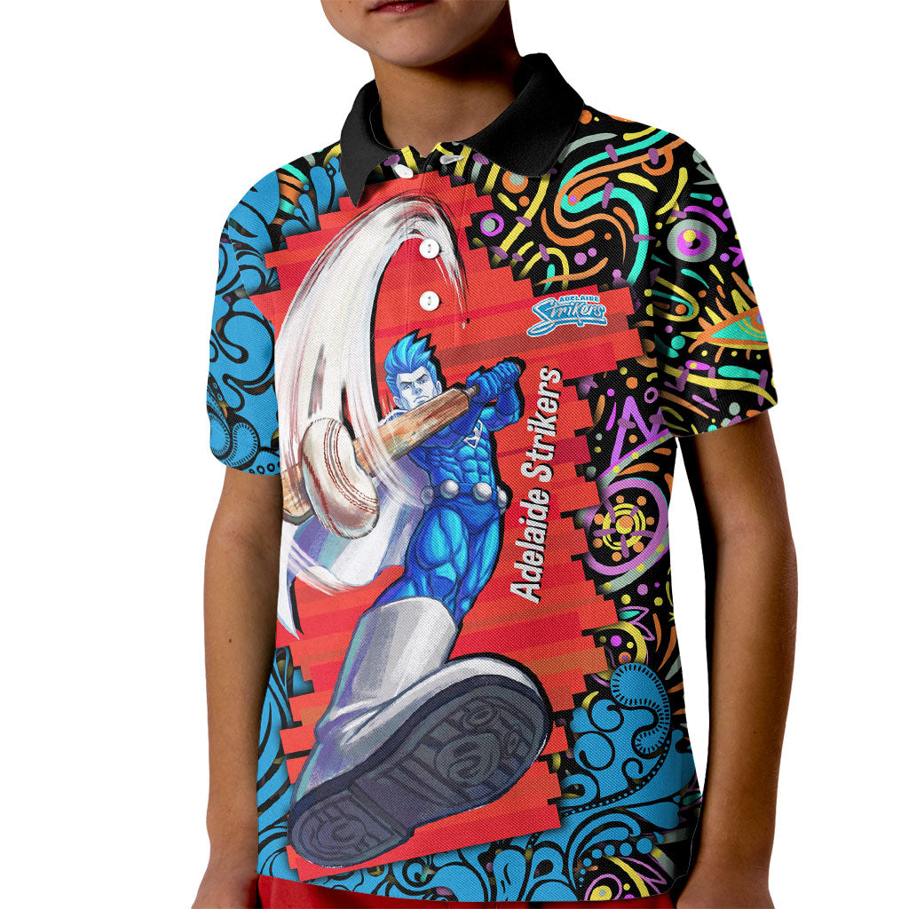 Personalized Adelaide Strikers Kid Polo Shirt Hippie Psychedelic Pattern Vibrant Mandala Art Style