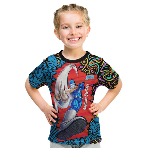 Personalized Adelaide Strikers Kid T Shirt Hippie Psychedelic Pattern Vibrant Mandala Art Style