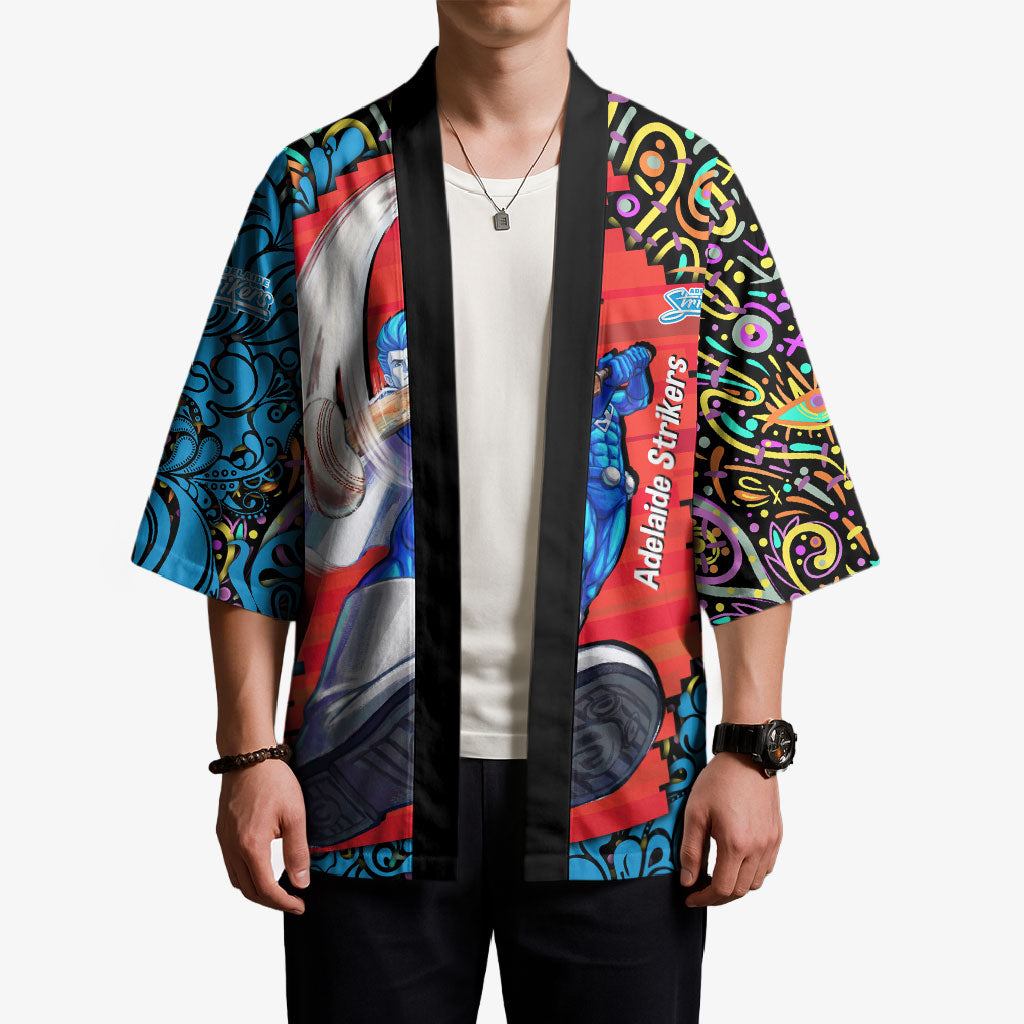 Personalized Adelaide Strikers Kimono Hippie Psychedelic Pattern Vibrant Mandala Art Style