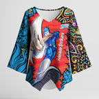 Personalized Adelaide Strikers Kimono Sleeve Blouse Hippie Psychedelic Pattern Vibrant Mandala Art Style