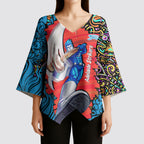 Personalized Adelaide Strikers Kimono Sleeve Blouse Hippie Psychedelic Pattern Vibrant Mandala Art Style