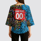 Personalized Adelaide Strikers Kimono Sleeve Blouse Hippie Psychedelic Pattern Vibrant Mandala Art Style