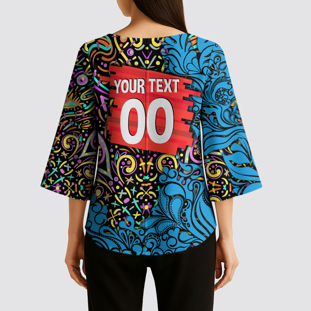 Personalized Adelaide Strikers Kimono Sleeve Blouse Hippie Psychedelic Pattern Vibrant Mandala Art Style