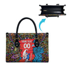 Personalized Adelaide Strikers Leather Bag Hippie Psychedelic Pattern Vibrant Mandala Art Style