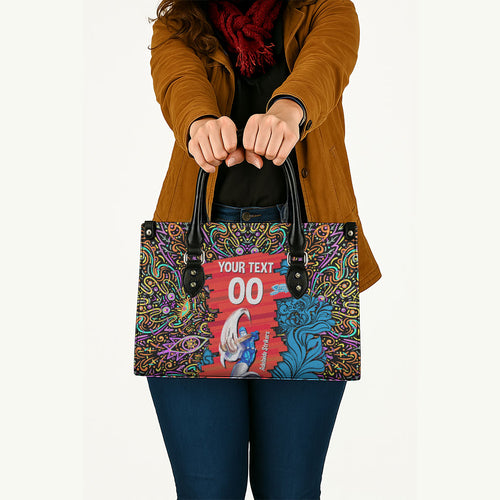 Personalized Adelaide Strikers Leather Bag Hippie Psychedelic Pattern Vibrant Mandala Art Style