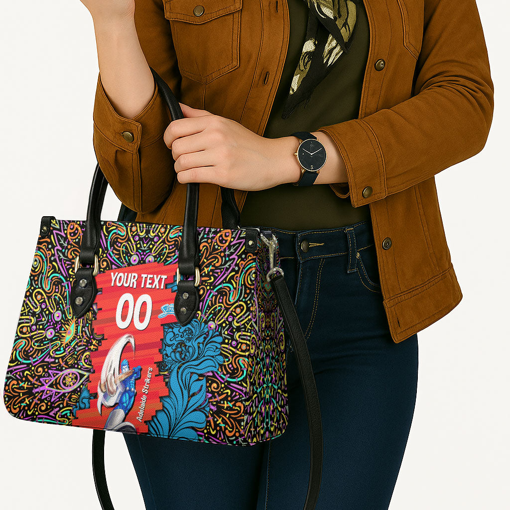 Personalized Adelaide Strikers Leather Bag Hippie Psychedelic Pattern Vibrant Mandala Art Style