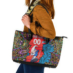 Personalized Adelaide Strikers Leather Tote Bag Hippie Psychedelic Pattern Vibrant Mandala Art Style