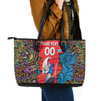 Personalized Adelaide Strikers Leather Tote Bag Hippie Psychedelic Pattern Vibrant Mandala Art Style