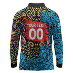 Personalized Adelaide Strikers Long Sleeve Polo Shirt Hippie Psychedelic Pattern Vibrant Mandala Art Style