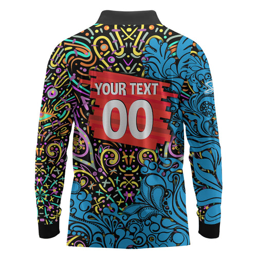 Personalized Adelaide Strikers Long Sleeve Polo Shirt Hippie Psychedelic Pattern Vibrant Mandala Art Style